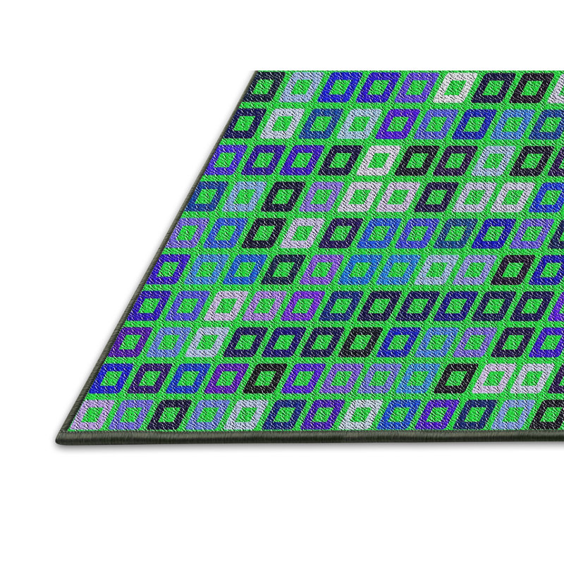 Tapis vert tissé à la machine, Rectangle 8 pi x 10 pi