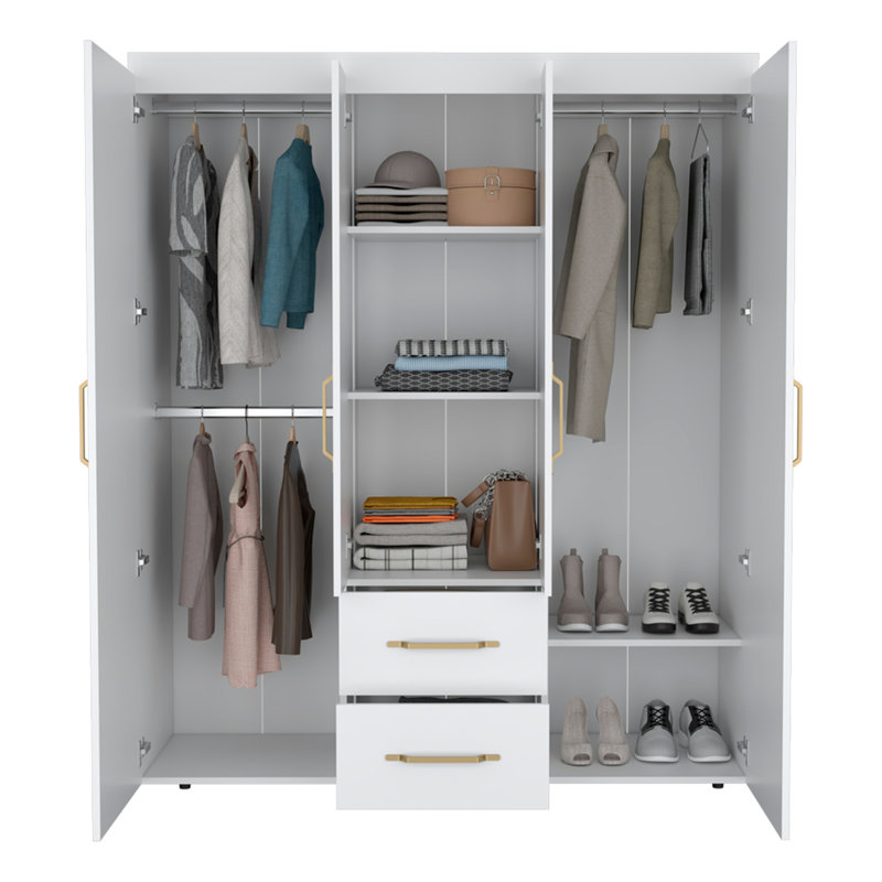 Armoire Elma, chambre à coucher, blanc