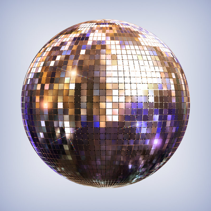 Disco Ball by Gl0ck - Wrapped Canvas Print, 30cm H x 30cm W