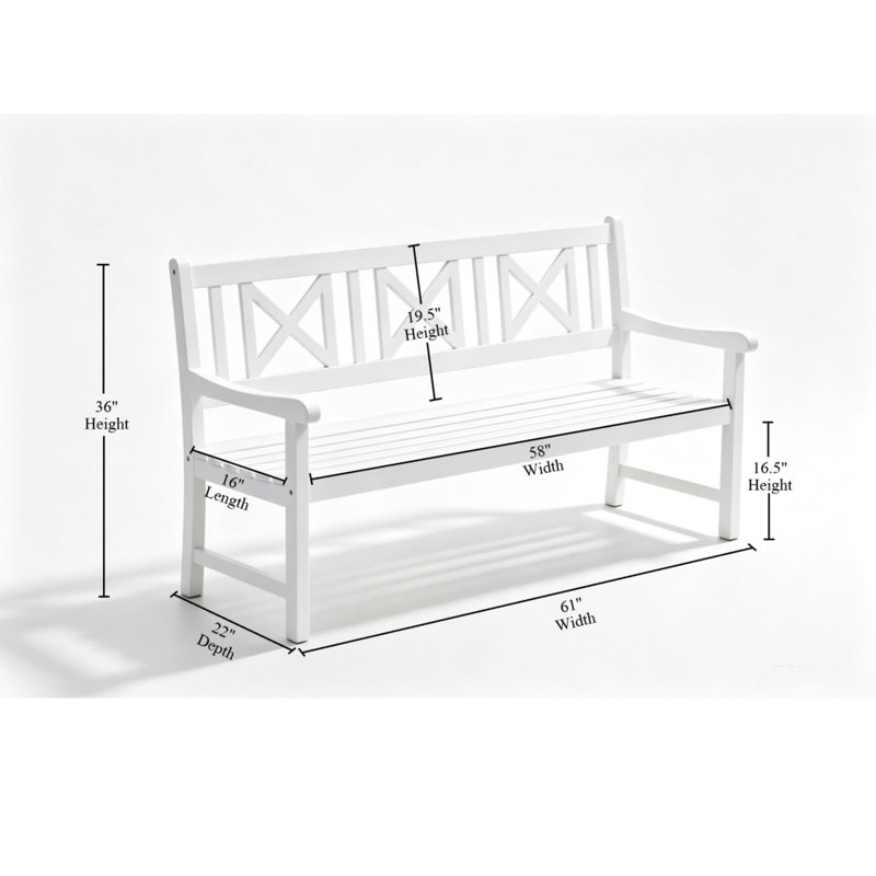 Banc d'extérieur en bois Kelaijah