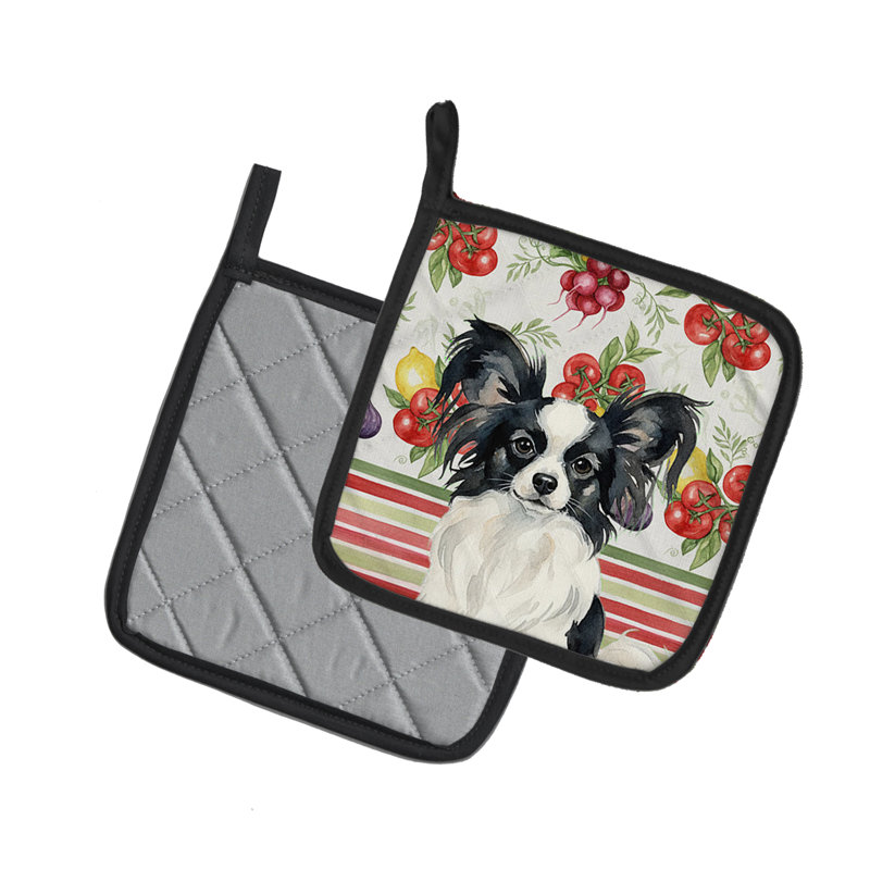 Paire de porte-casseroles à papillons noirs et blancs