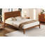 Grand lit plateforme Mid-Century moderne en bois de bambou de 12 pouces avec support en lattes de bois, aucun sommier nécessaire-134646343