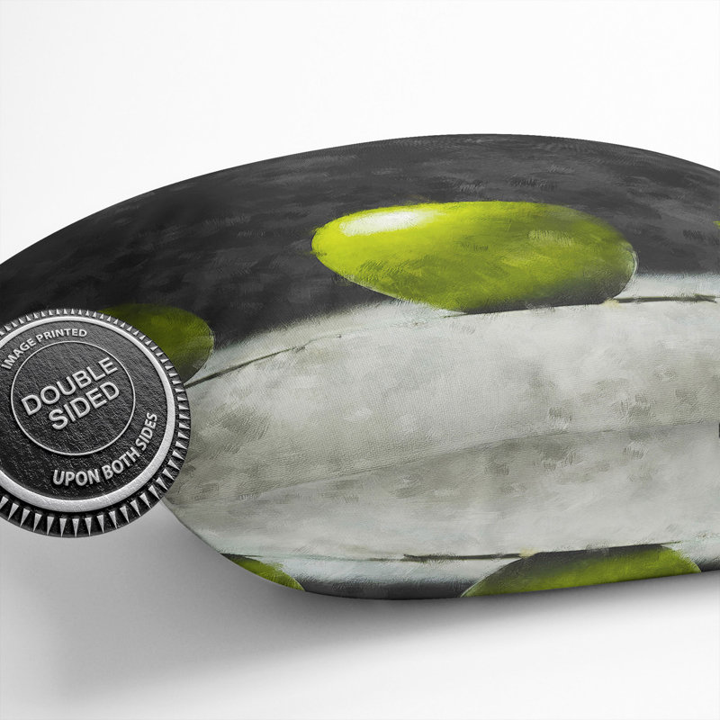 Row of Green Apples Painting Scatter Cushion, 55cm H x 55cm W x 20cm D