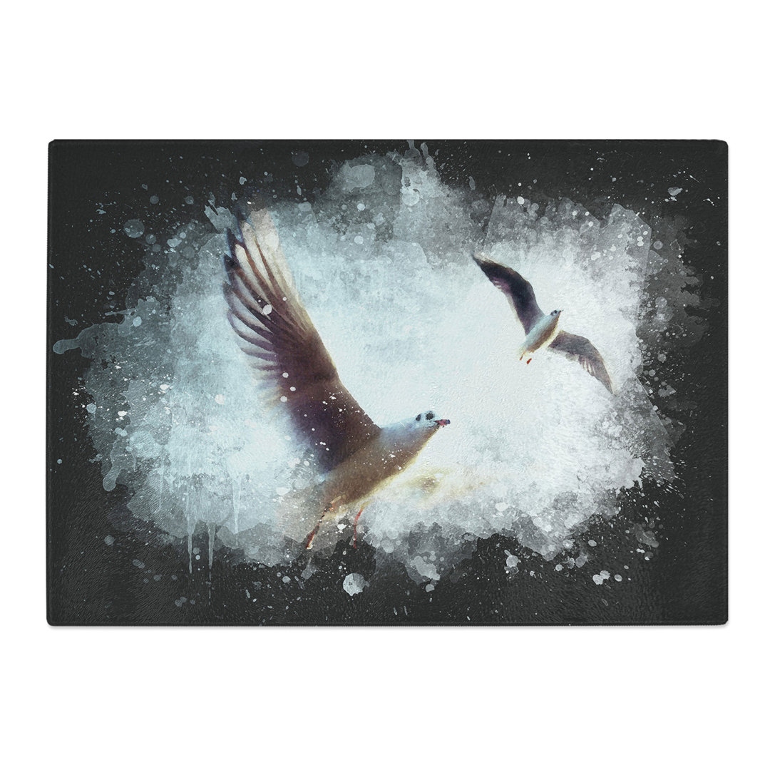 Tempered Glass Pair of Flying Seagulls Chopping Board
