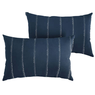 Blue Euro Sham Covers, Navy Lumbar Pillows, Reversible Bed Pillows
