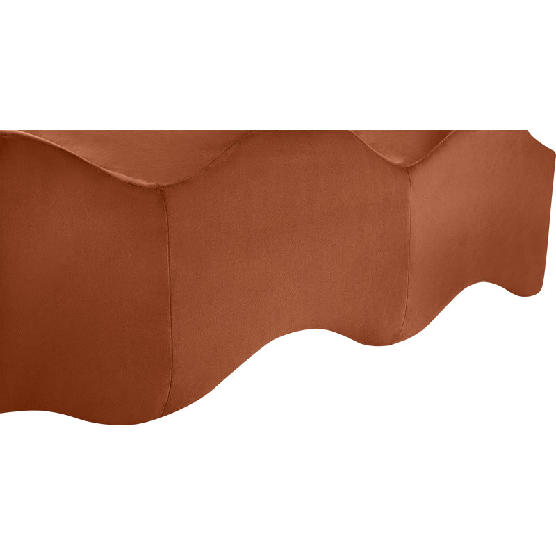 Banc en velours Leavon, Velours cognac