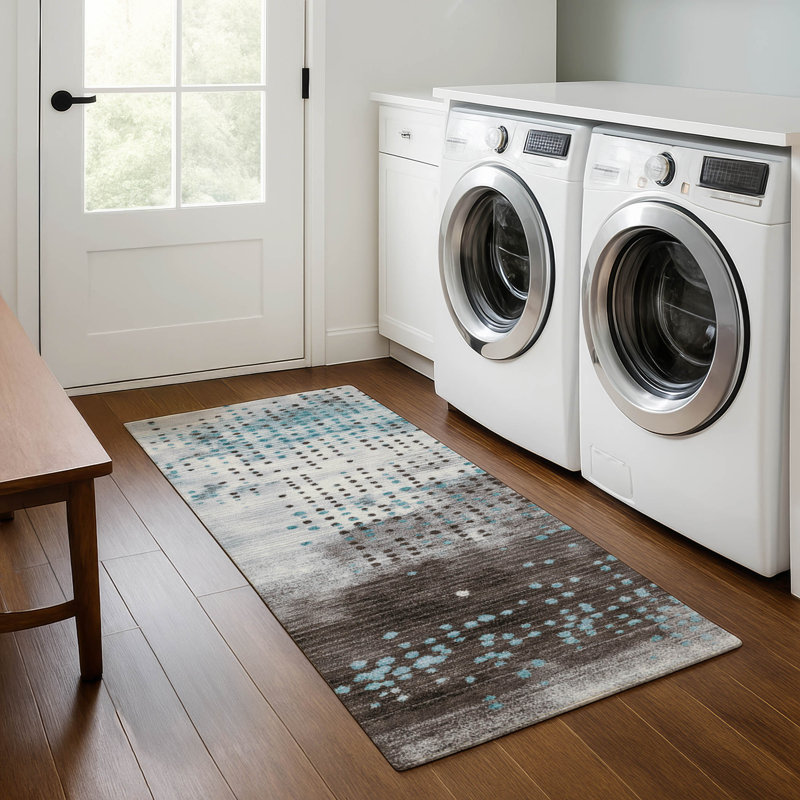 Premium Machine Washable Mouton Geometric Rug, Runner 2'3" x 7'6"