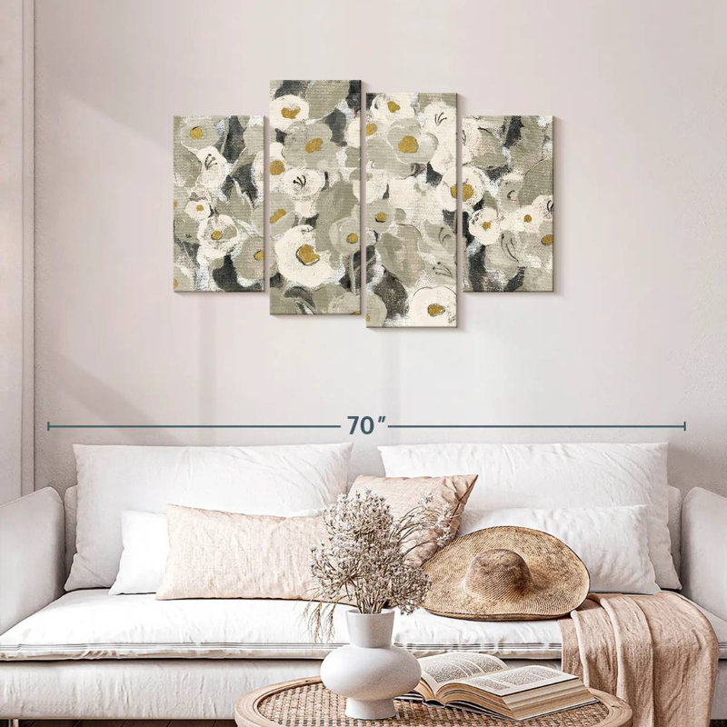 Velouté floral neutre, H 27 po x l 43 po