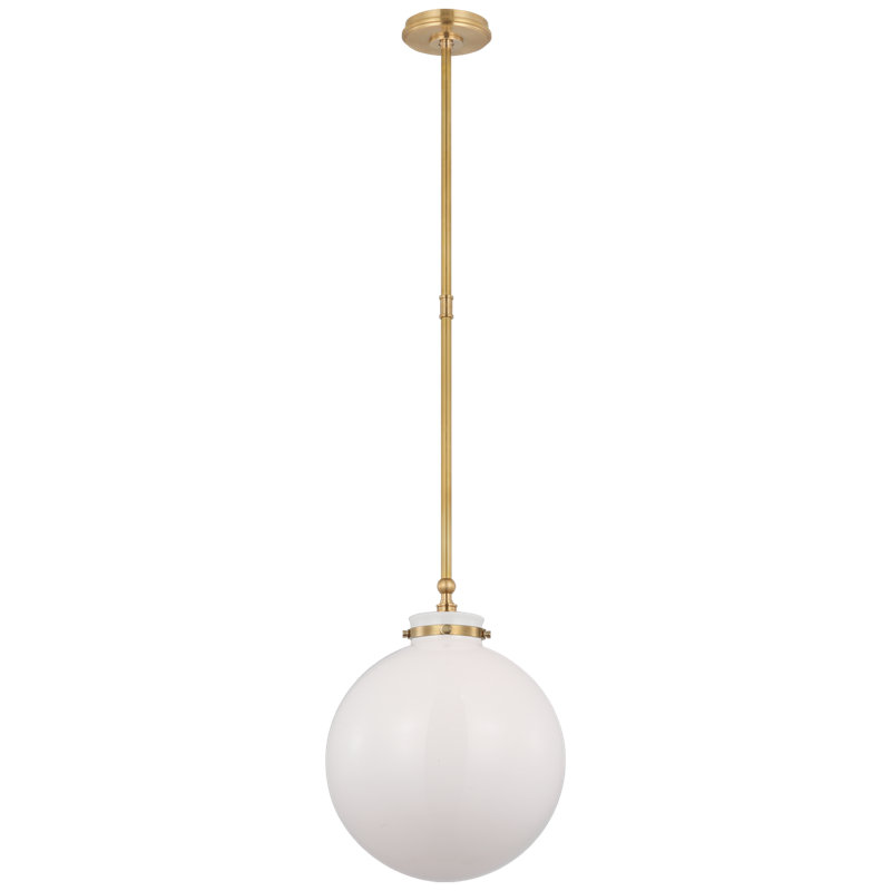 Parkington 1 - Light Pendant, Antique-Burnished Brass, Clear Glass, 17.75" H x 14" W x 14" D