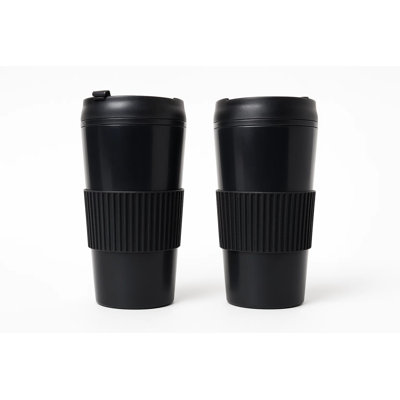 Mesa Hot Double Wall Travel Tumbler, Black, 20 oz, Set of 2