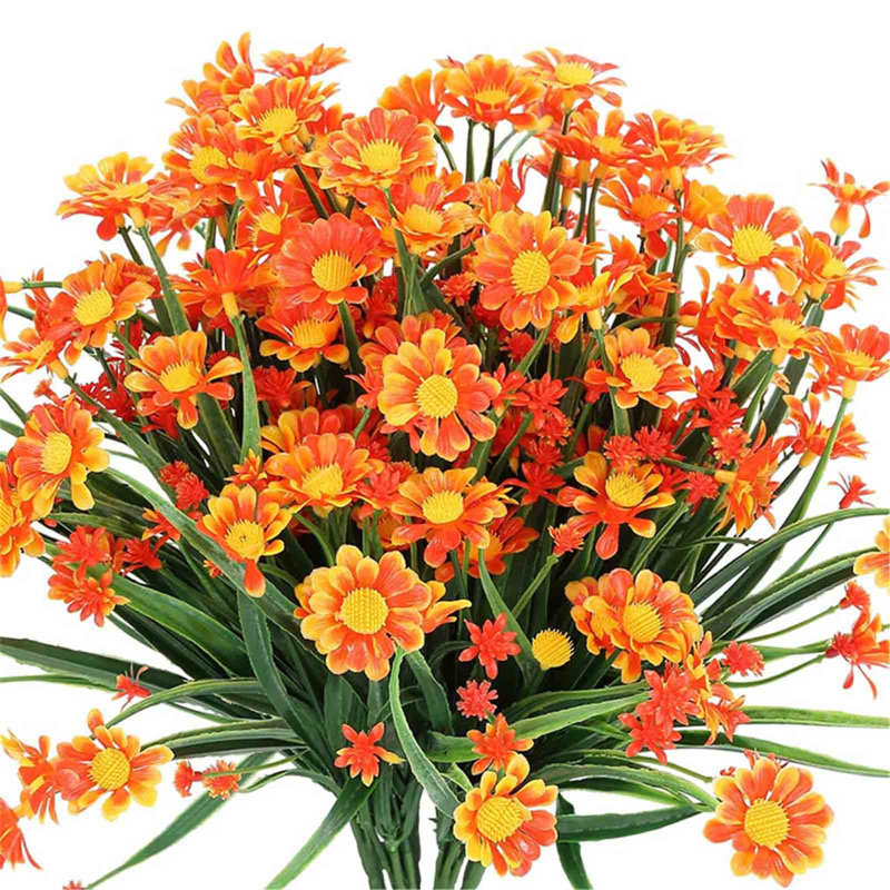 Fleurs artificielles kbndieu pour la décoration intérieure 8 paquets de fleurs artificielles marguerites et de chrysanthèmes pour la décoration intérieure