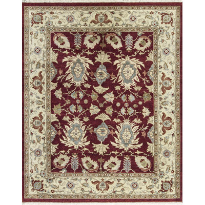 Tapis rouge et or de haute qualité noué à la main Ziegler