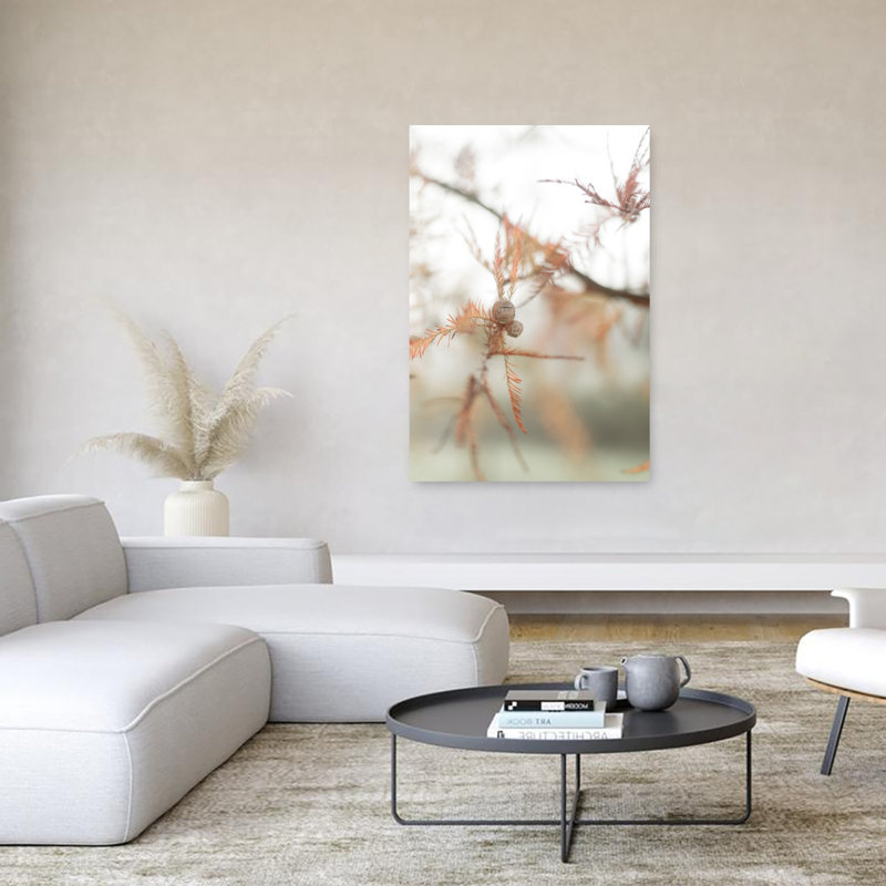 Doux hiver, branche délicate, biologique, automne pacifique, art mural, H 60 po x l 40 po