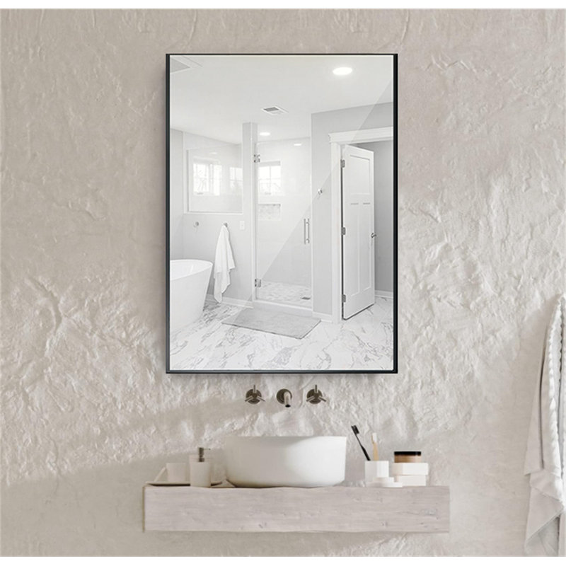 Bilan Aluminium Rectangle Mirror, Black, 24" x 36"