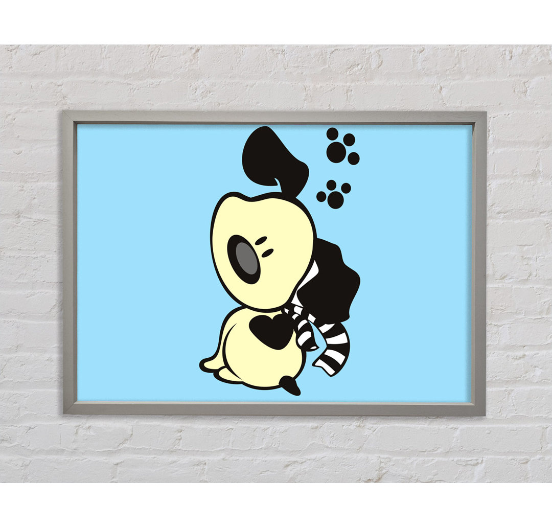 Dog Paw Print Scarf - Single Picture Frame Kunstdrucke auf Leinwand