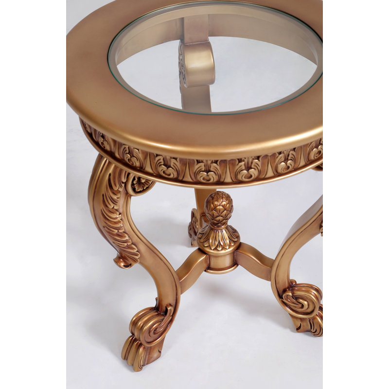 End Table, Antique Gold