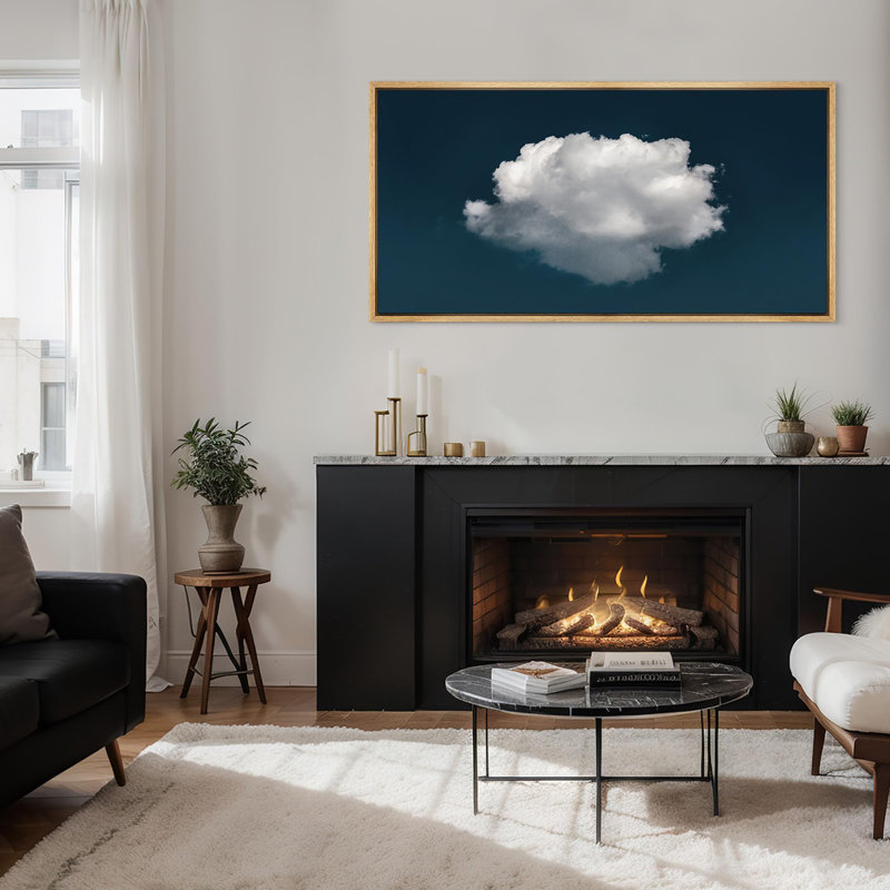 «Clouds Minimalist Single Cloud», reproduction sur toile, H 30 po x l 60 po, Naturel