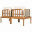 Fauteuil club d'extérieur en bois d'acacia et corde avec coussins