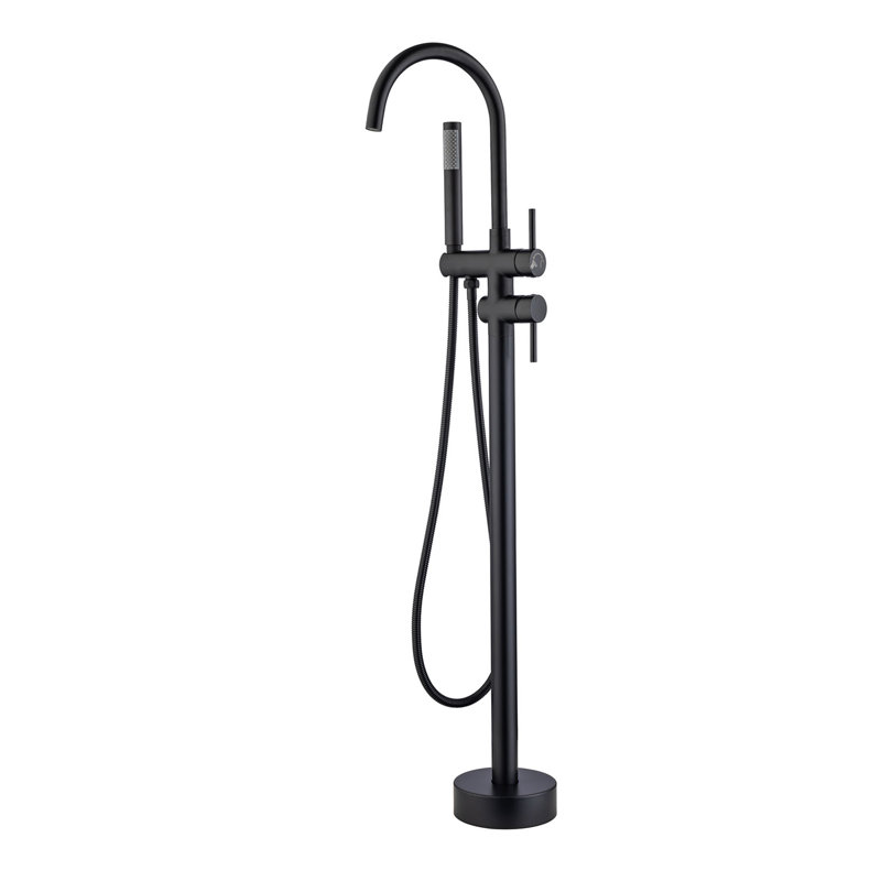 Bec de baignoire fixé au sol, Noir mat