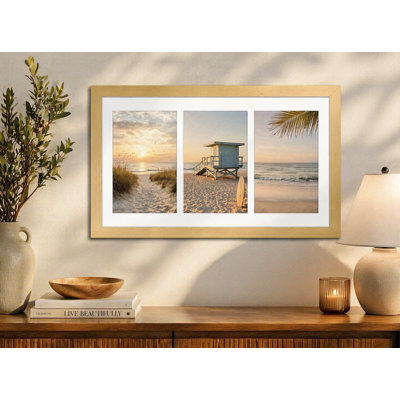 Collage Picture Frame, Fits Four 4x6 Photos with Mat 