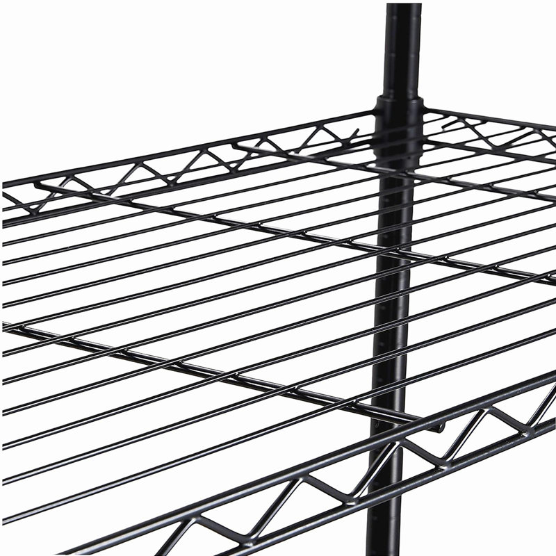 Étagère de rangement avec roulettes, réglable à 4 niveaux, capacité de 700 lb, support de rangement en métal robuste pour tablettes de garage, noir, L 47,2 po x l 17,7 po x H 74 po pour la salle de bain de cuisine