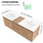 Meuble-lavabo flottant mural 60 po avec plateau en résine et portes et tiroirs à fermeture en douceur 60 po