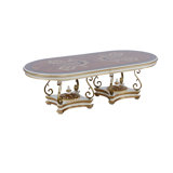 Valentina Oval Mahogany Wood Dining Table