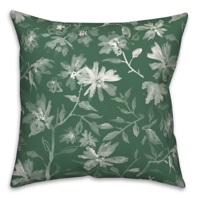 Floral Outdoor Reversible Throw Pillow