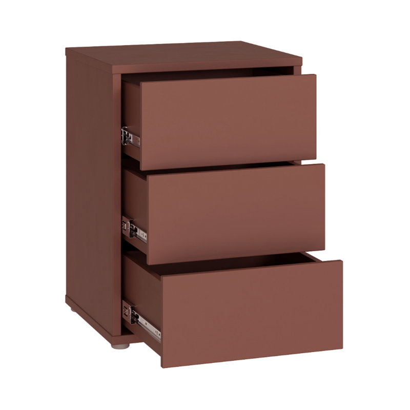 Sadaris 49.8cm W Particle Board / Chipboard Bedside Table, Terracotta