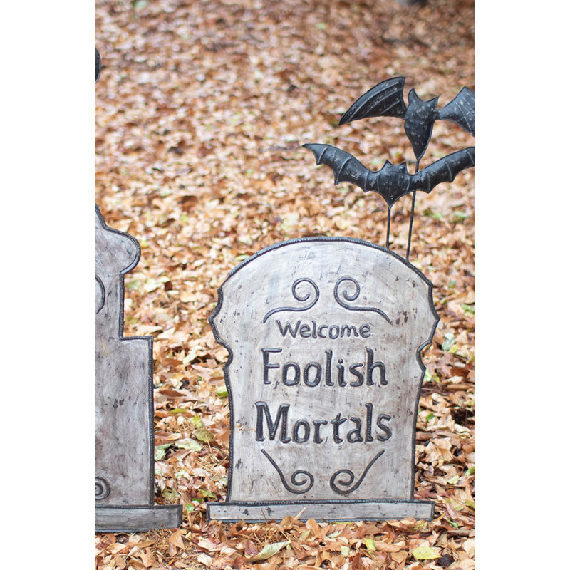  Tombstone Yard Stakes, décor de citation hantée à la main d'Halloween, ensemble de 2