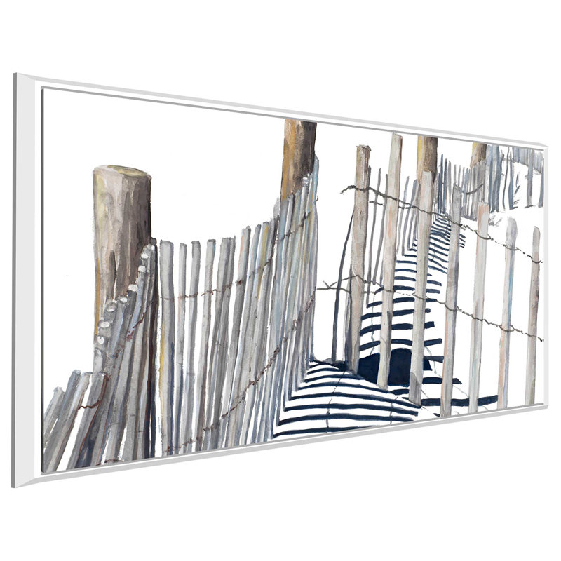 «Shadows of Paradise», reproduction de peinture à l'aquarelle, H 27,5 po x l 43,5 po x P 2 po, Cadre flottant blanc