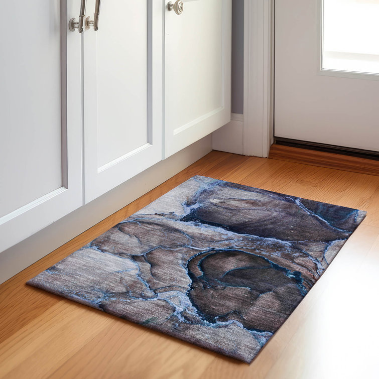 Premium Machine Washable Cerrito Amf525 Navy Rug