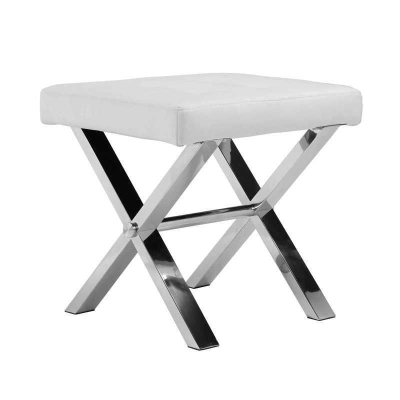 Tabouret Beverly de Pangea Home, Simili cuir blanc