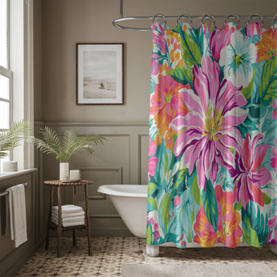 Fleurs chaudes - rideau de douche standard 1 pièce