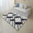 Corey-Leigh Abstract Shag White/Black Area Rug-1075727301