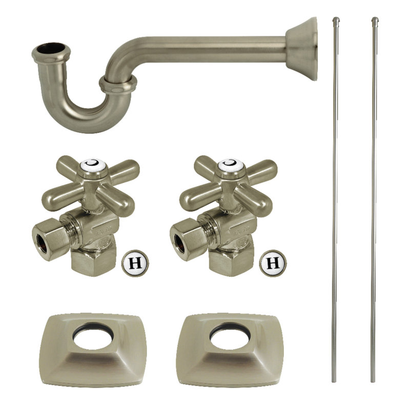 Kingston Brass Gehry Modern Plumbing Sink Trim Kit With P-Trap, Brushed Nickel
