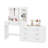 Jaisen 65"W Makeup Vanity Desk with Mirror and 3-Color Lights, 8 Drawers Vanity Table with Storage Shelf-1298111156