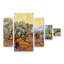 5 panneaux d'art mural - Vincent Van Gogh «Olive Trees, 1889», art mural sur toile pour le salon, la chambre à coucher ou le bureau par Trademark Fine Art