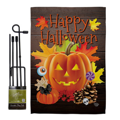 Double Sided 18.5'' H x 13'' W Polyester Halloween Flag Set