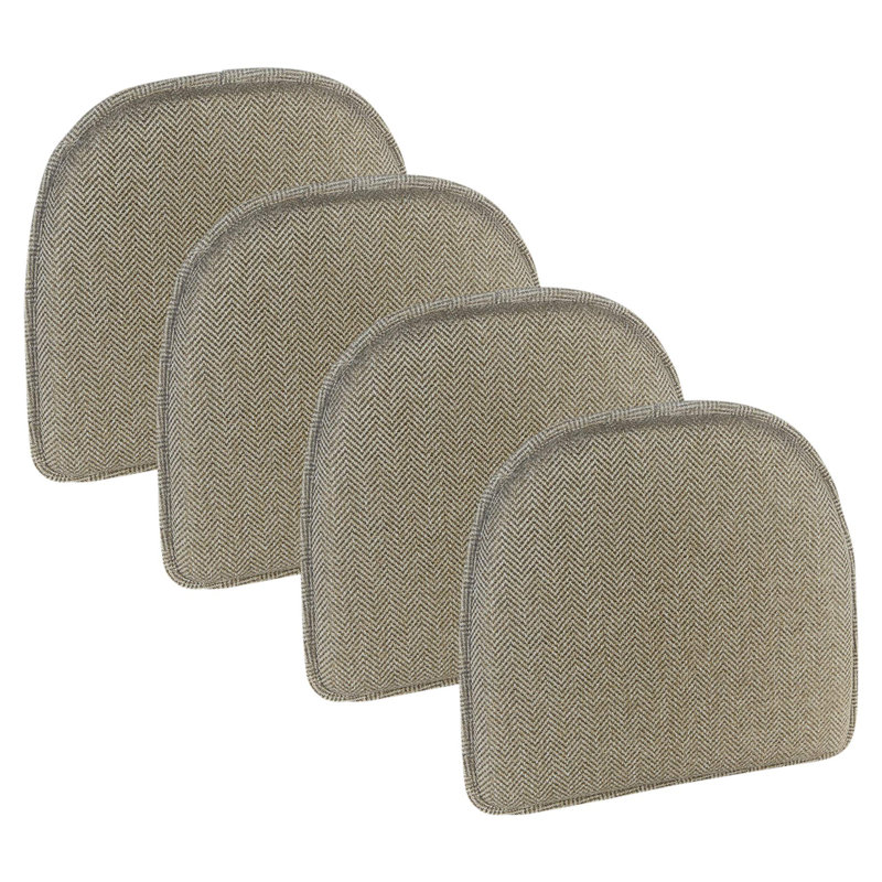 Leura Latitude Run Non-Slip Chair Cushions, 16 X 15 X 2 Inches, Cream
