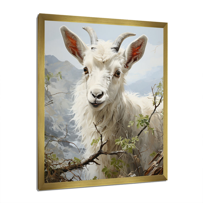Impression sur toile Barbarann Goat Gratification I, H 44 po x l 34 po x P 1,5 po, Encadrement doré
