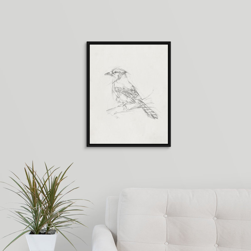 «Avian Study IV», reproduction d'art sur toile, H 21,7 po x l 17,7 po x P 1,75 po, Cadre flottant noir