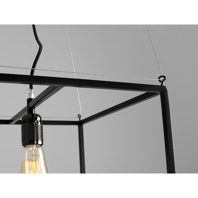 Allyssa 1 - Light White Square/Rectangle Pendant, Black