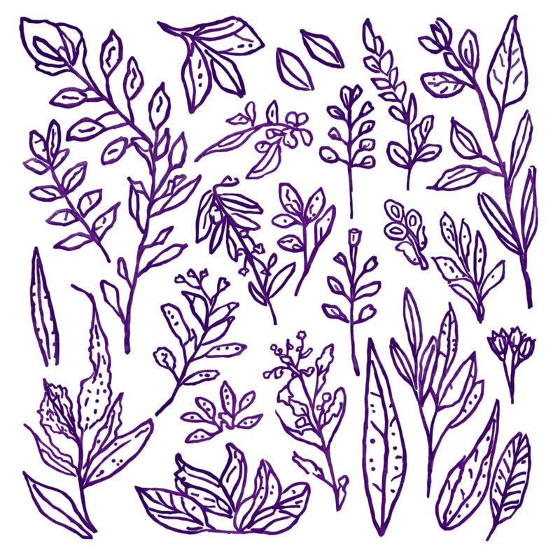 Rideaux mauve à motif botanique mauve à motif botanique - 1 panneau, 50 po x 92 po - 1 panneau, Blocage