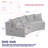 Boneless Curved Sectional Sofa With Four Pillows, Curved Modular Semi Circular Sofa, Comfy Couch-2069186939