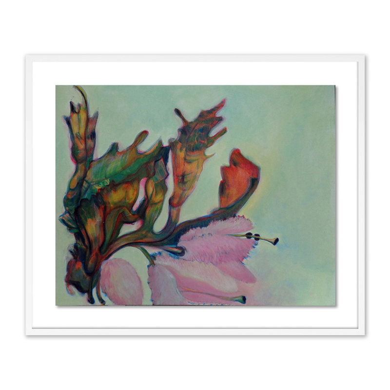 Untitled Floral II Painting by Amy Bautz, White, 33" H x 40" W x 2.5" D