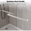 Double porte de douche coulissante, cadre en alliage d'aluminium, H 72 po x l 60 po, verre trempé de 6 mm, nickel brossé, pour salle de bain moderne-122482954
