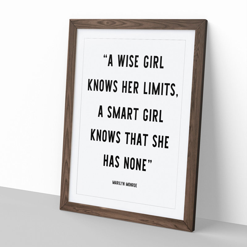 A Smart Girl - Picture Frame Typography, 65cm H x 48cm W x 2cm D, Walnut