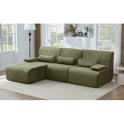 Canapé modulaire moderne de 98 po en forme de L Canapé confortable