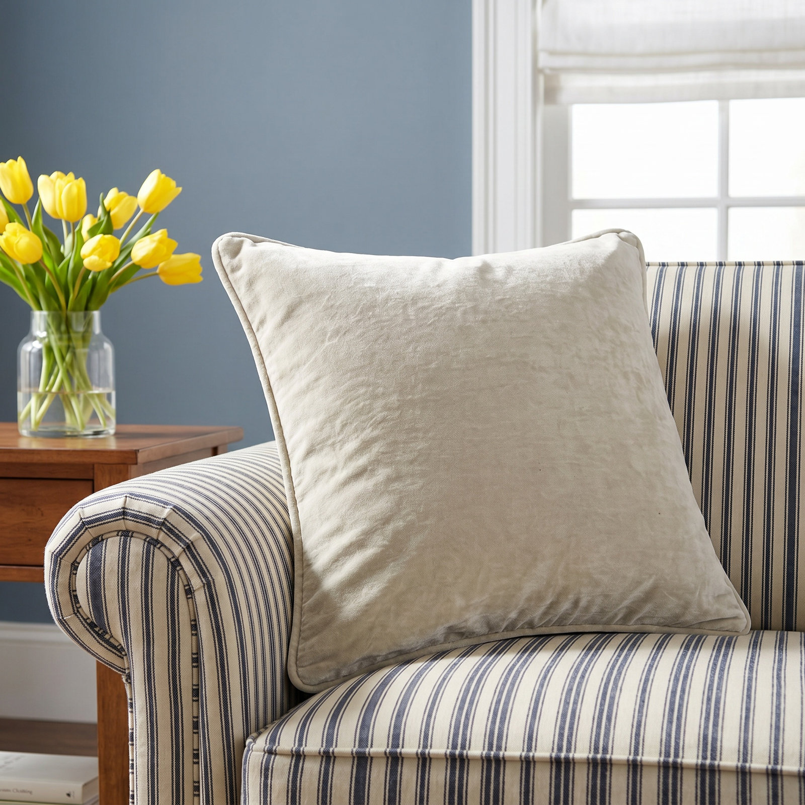 Roseline 20" x 20" Pillow Cover, Cream, Pillow Cover Only - No Insert
